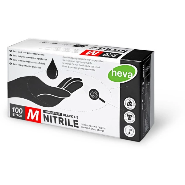 Boite De 100 Gants Noirs Nitrile Taille M 1 Boite De 100 Gants Noirs Nitrile Taille M