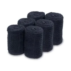 Sibel Lot 6 Serviettes Noires Barburys 20 X 70 Cm