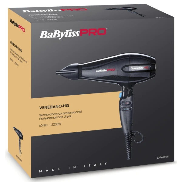 Sèche-cheveux BaByliss Pro Ionic Veneziano HQ 2200W Noir 2 Sèche-cheveux BaByliss Pro Ionic Veneziano HQ 2200W Noir – Image 2